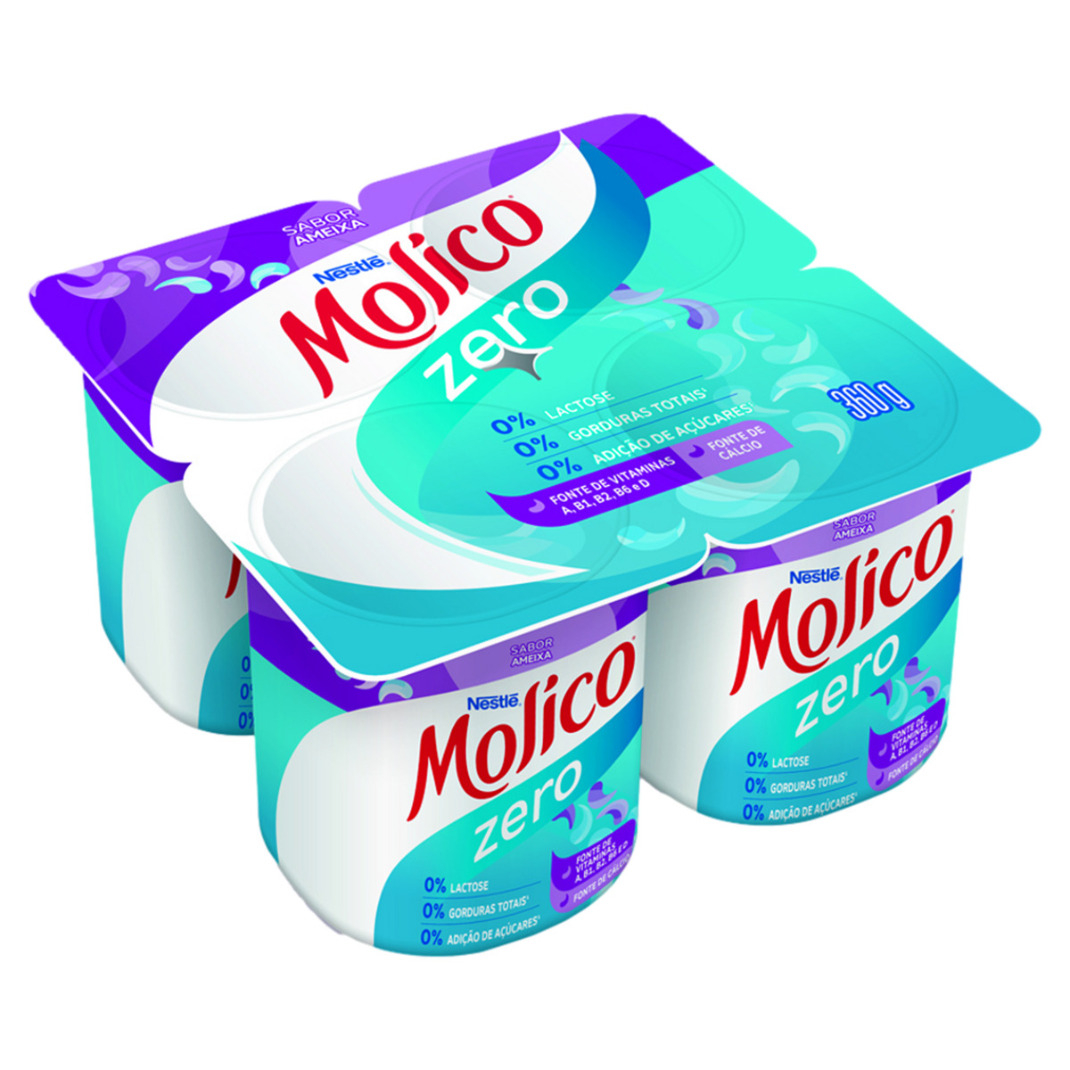 Iogurte Desnatado Molico Ameixa Sem Lactose Com 4 Unidades - 360g